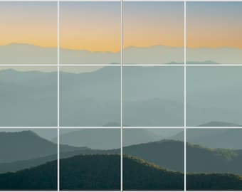 Sunset in the Blue Ridge Mountains Tile Mural  - Backsplash or Wall Art