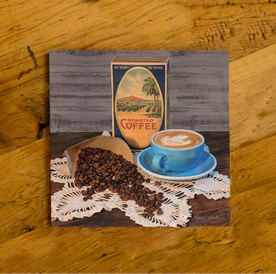 Coffee Themed Coaster coffee coaster coffee art drink Etsy