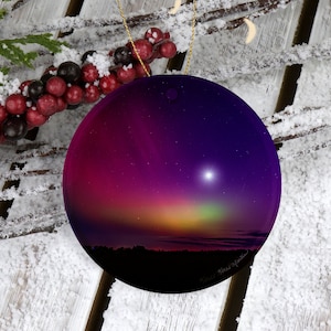 Aurora Borealis Ceramic Ornament - Northern Lights Photo