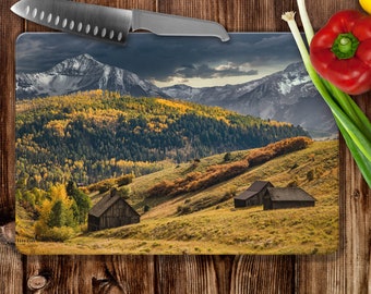 Mountain Magic: Fall View of Colorado Cutting Board with photo taken near Last Dollar Road, 2 sizes available