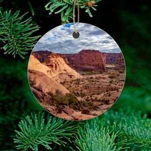 Canyon De Chelly Ceramic Ornament,  Canyon De Chelly National Monument, Arizona Travel Ornament, Destination Ornament, White House Trail