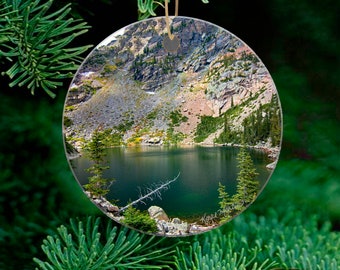 Rocky Mountain National Park Ornament - Colorado's Emerald Lake Decorative Keepsake, Available in Wood or Ceramic
