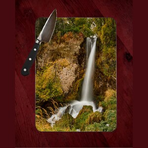 Rifle Falls Cutting Board, Waterfall cutting board,  Rifle Colorado,  Colorado Art, Colorado Cheese board