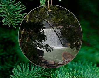 Cumberland Falls Ornament, Kentucky Ornament, Cumberland Falls State Park, Waterfall Ornament, Wood or Ceramic