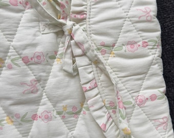 Handmade Floral Quilted Laptop Case: Ruffle & Bow Sleeve