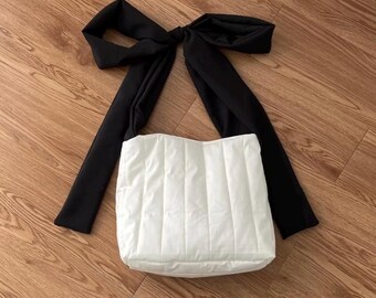 Coquette Quilted Tote Bag | Pink Bow Shoulder Bag | Handmade Cotton Tote | Cottagecore Purse | Cute Laptop Tote | Gift for Her