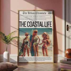 Barbie w magazynie Wall Art - Barbie News - Barbie w czasopiśmie Barbie Headlines - Barbie Front Page - Barbie Beach Report