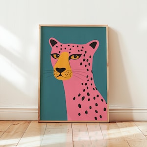 Leopard Wandkunst, Maximalist Wandkunst, Digital Download, Leopardenmuster, trendige Wandkunst, Maximalist Wohnheim Wandkunst, College Wohnheim Dekor