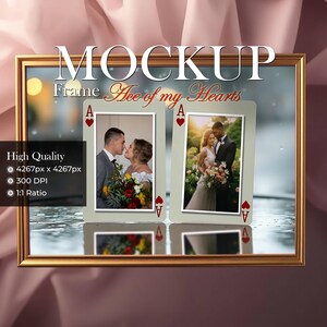Personalized Ace of Hearts Playing Card Photo Wall Art Mockup – Digital Download