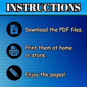 May include: Instructions for a printable activity: Download the PDF files, print them at home or a store, and enjoy the pages!