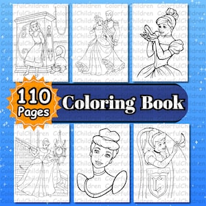 110 Pages / Coloring Book / Coloring Pages for Kids/ PDF File/ Digital Download/ A4 Size/ Kids Coloring Activity/ Coloring Pages/ Prinecss