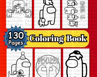 130 Seiten/ Malbuch/ Ausmalseiten für Kinder/PDF Datei/Digitaler Download/ A4 Größe/Kinder färben Aktivität/Malseiten/Geburtstagsaktivität