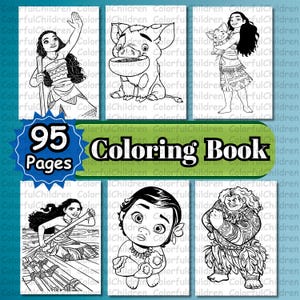 95 sidor / Målarbok / Målarbilder för barn / PDF-fil / Digital nedladdning / A4-storlek / Målaraktivitet för barn / Målarbilder / Prinsessa / Födelsedag