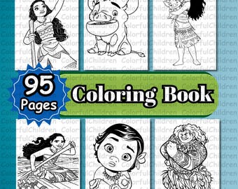 95 páginas / Libro para colorear / Dibujos para colorear para niños / Archivo PDF / Descarga digital / Tamaño A4 / Actividad para colorear para niños / Dibujos para colorear / Princesa / Cumpleaños