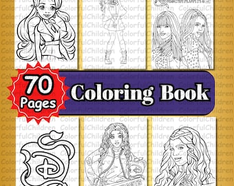 70 Pages / Coloring Book / Coloring Pages for Kids/ PDF File/ Digital Download / A4 Size / Kids Coloring Activity / Coloring Pages/ Birthday