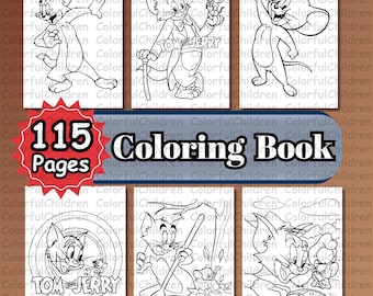 115 Pages/ Coloring Book/ Coloring Pages for Kids/ PDF File/Digital Download/A4 Size/Kids Coloring Activity/Coloring Pages/Birthday Activity