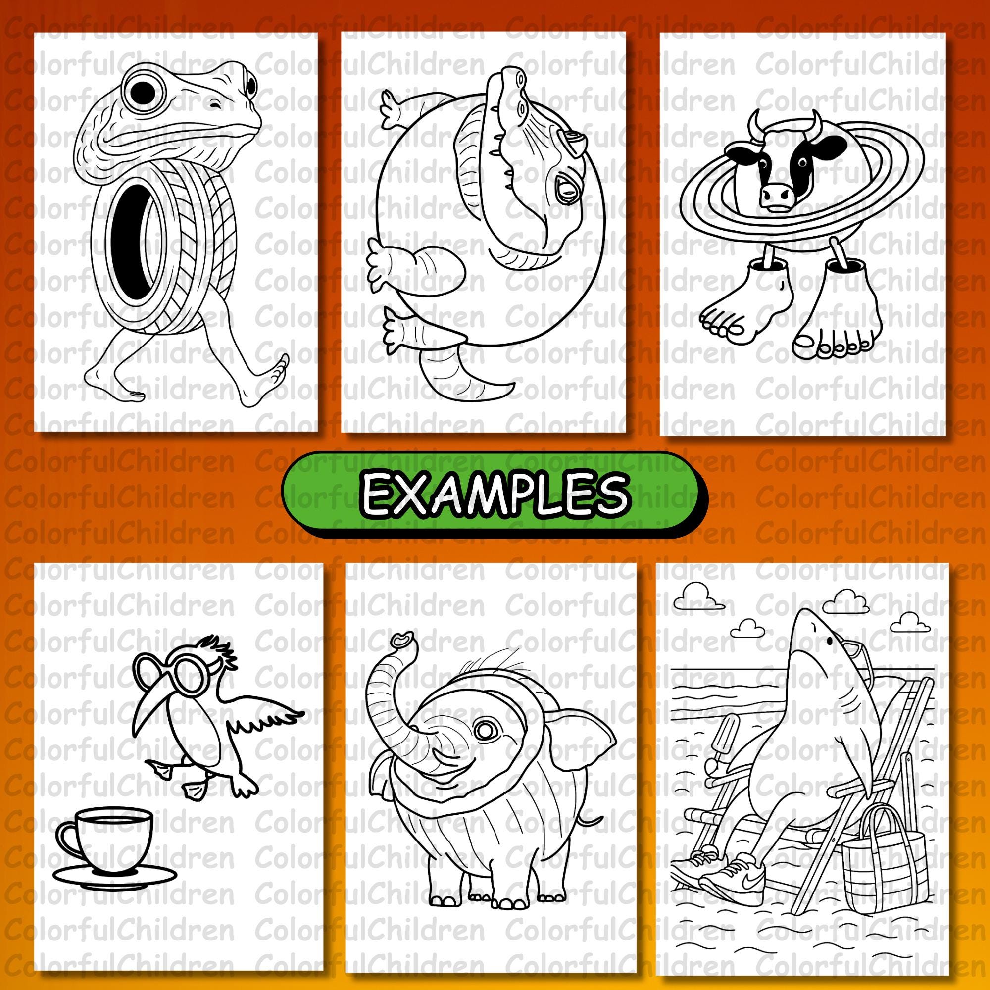 57 Pages / Brainrot Coloring Pages / PDF File/ Digital Download/ A4