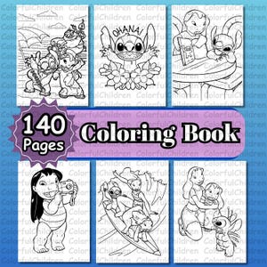 140 Pages /Lilo & Stitch /Coloring Book/ Coloring Pages for Kids/ PDF File/ Digital Download/ A4 Size/Kids Coloring Activity/Coloring Pages