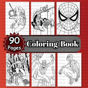 90 Pages/ Coloring Book/ Coloring Pages for Kids/ PDF File/Digital Download/ A4 Size/Kids Coloring Activity/Coloring Pages/Birthday Activity