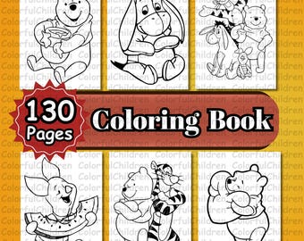 130 páginas / Libro para colorear / Páginas para colorear para niños / Archivo PDF / Descarga digital / Tamaño A4 / Actividad para colorear para niños / Página para colorear / Cumpleaños