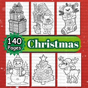 140 Pages/ Christmas /Coloring Book/Coloring Pages for Kids/PDF File/Digital Download/A4 Size/Kids Coloring Activity/Coloring Pages/Activity