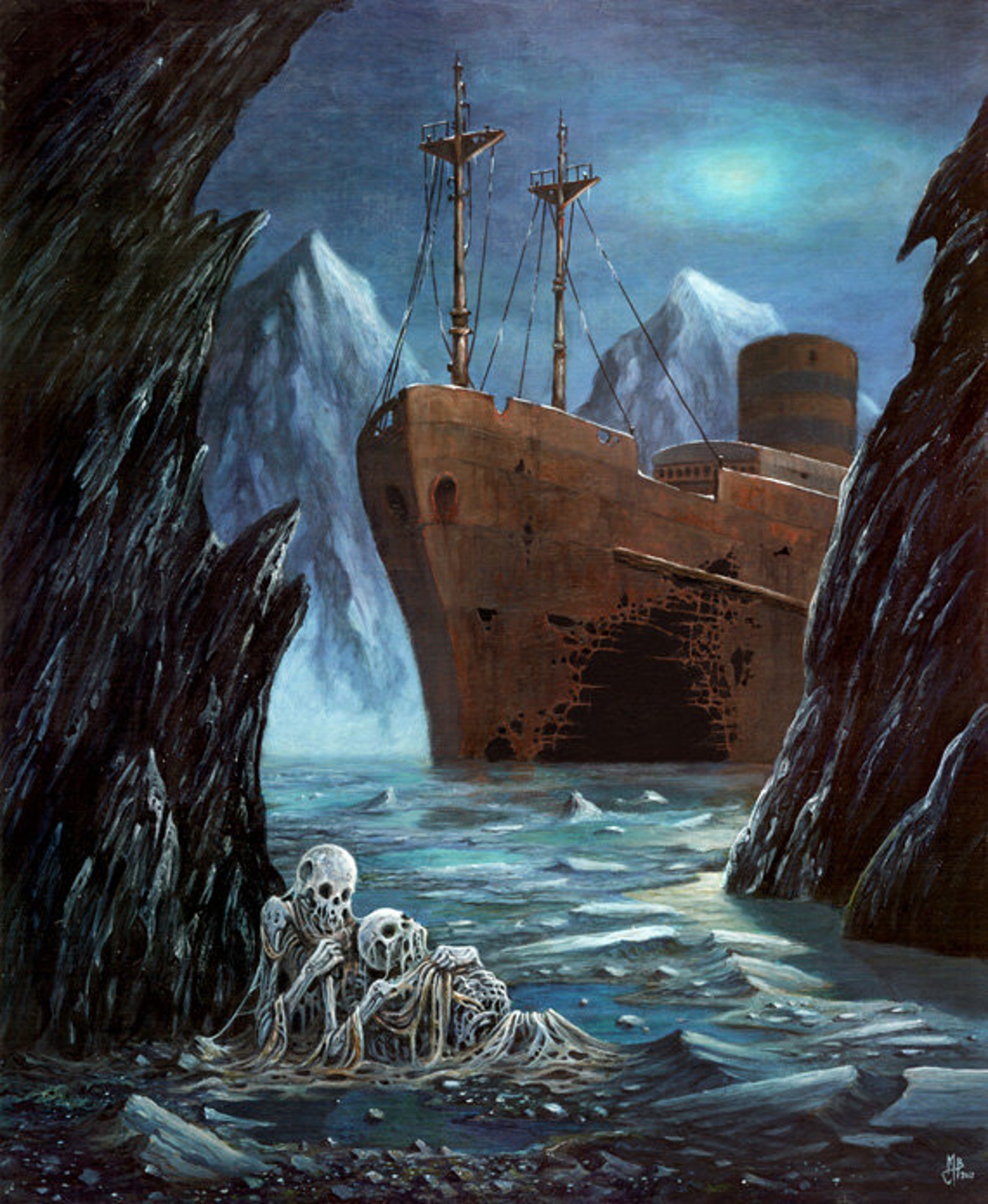 SOLD-Shipwreck Jessica Original Acrylic Painting