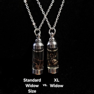Collar de viuda negra, muestra húmeda, vial de plata, joyería gótica imagen 5