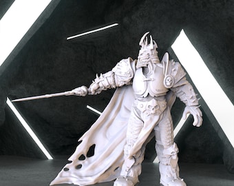 Lich King-figuur, World of Warcraft digitaal 3D-model, Lich King figuur Stl 3D-modelontwerp, Wow Stl-bestand 3D-printen, Warcraft Digital STL