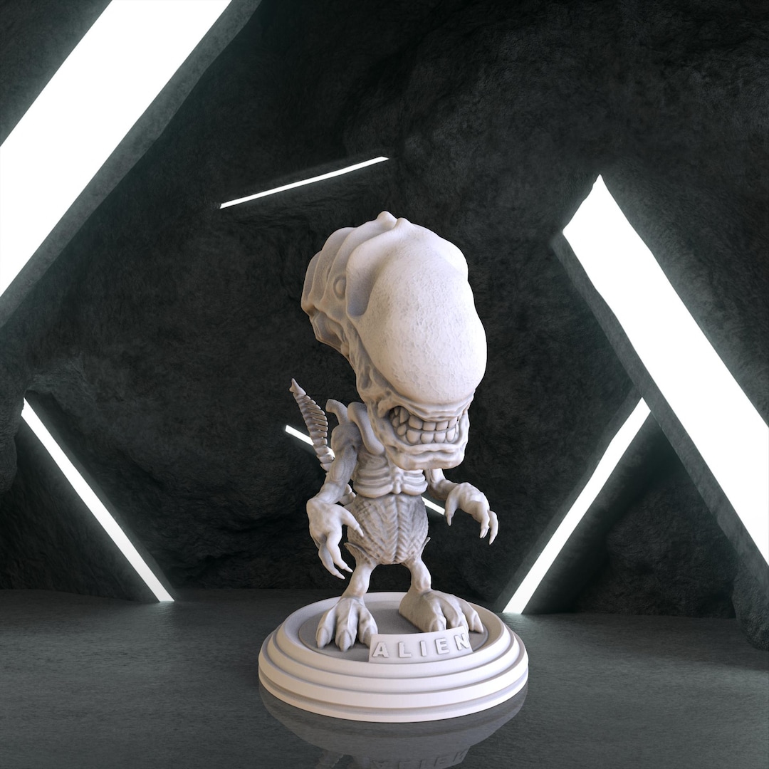 Mini Alien Figure, Stl 3D Model Design, Alien Statue, Xenomorph Digital ...