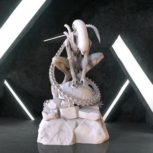 Xenomorph Figure Alien, Pieced and Full Part STL, Stl 3D model design, Xenomorph Digital STL, Xenomorph 3D Model, Predator Statue Stl File