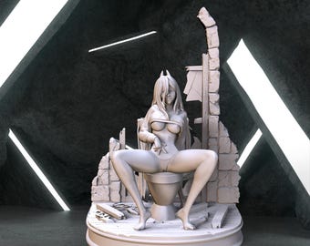 Girl in Toilet NSFW Figure, NSFW Girl Digital 3D Model, NSFW Girl Figure Stl 3D model design, Nsfw Girl Stl File 3D Printing, Nsfw Girl Digi
