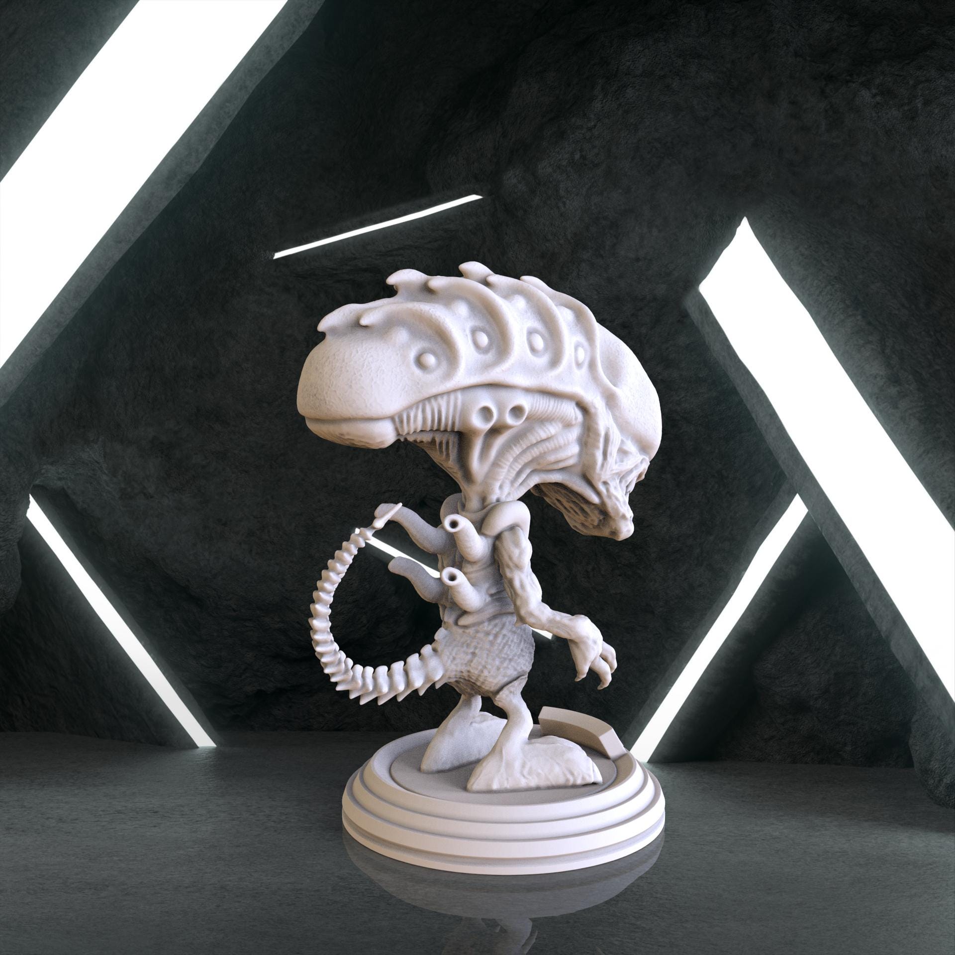 Mini Alien Figure, Stl 3D Model Design, Alien Statue, Xenomorph Digital ...