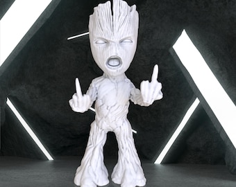 Angry Groot Figure, Groot Digital 3D Model, Groot Stl 3D model design, Groot Stl File 3D Printing, Groot Digital STL, Mr. Angry Groot STL