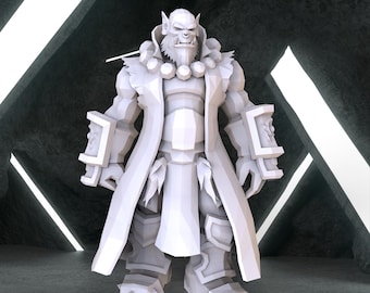 Figura de Thrall, modelo digital 3D de World of Warcraft, diseño de modelo 3D Stl de figura de Thrall, impresión 3D de archivo Stl de WoW, STL digital de Warcraft