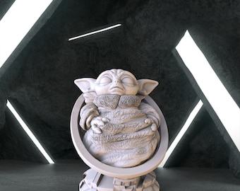 Baby Yoda Figure Grogu, Star Wars Digital 3D Model, Grogu Stl 3D model design, Star Wars Stl File for 3D Printing, Baby Yoda Digital STL