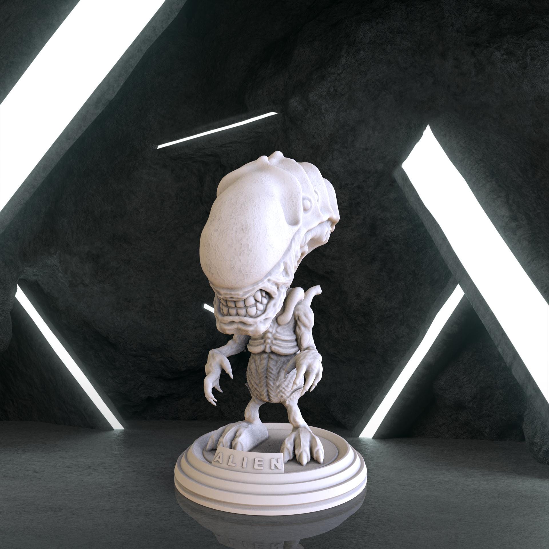 Mini Alien Figure, Stl 3D Model Design, Alien Statue, Xenomorph Digital ...