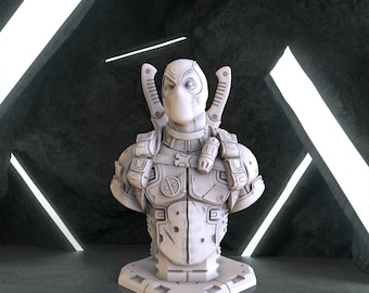 Deadpool Bust, Marvel Digital 3D Model, Deadpool Stl 3D model design, Marvel Stl File for 3D Printing, Deadpool Digital STL