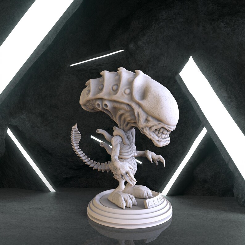 Mini Alien Figure, Stl 3D Model Design, Alien Statue, Xenomorph Digital ...