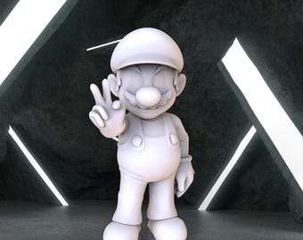 Super Mario Figure, Super Mario Digital 3D Model, Super Mario Bros Stl 3D model design, Mario Stl File 3D Printing, Super Mario Digital STL