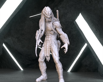 Predator Figure, Xenomorph Digital 3D Model, Alien Stl 3D model design, Statue, One Part STL, Alien vs Predator Statue Stl File 3D Printing