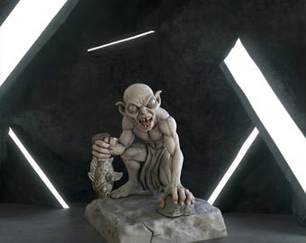 Gollum Figure, Lord of the Rings Stl, Gollum Stl 3D model design, Gollum Figure STL, LOTR Stl for 3D Printing, Digital STL, Mordor, Isengard
