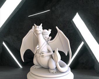Delivery Charizard Pikachu Figure, Pokemon Digital 3D Model, Pokemon Stl 3D model design, Charizard Stl File 3D Printing Pokemon Digital STL