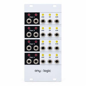 vilken som helst: logik – en Eurorack-modul som implementerar booleska operationer för gate-, klock- eller synksignaler