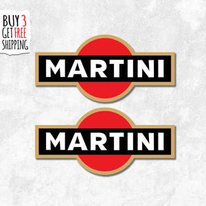 2x adesivi Martini, magneti, auto, bici, laptop, adesivi in vinile di alta qualità per bottiglie d'acqua