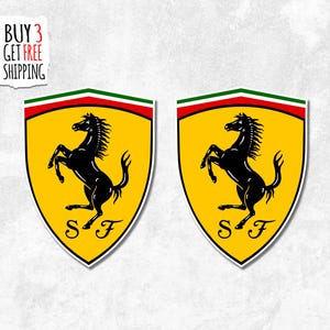 2x adesivi Ferrari, magneti, auto, bici, laptop, bottiglia d'acqua Adesivi in vinile di alta qualità