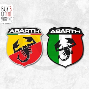 2x Abarth Stickers, Magnets, Car, Bike, Laptop, Water Bottle High Quality Vinyl stickers
