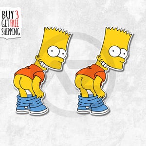 2x Bart Stickers, Magnets, Car, Bike, Laptop, Water Bottle High Quality Vinyl stickers