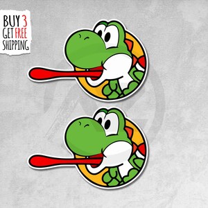 2x Yoshi Stickers, Magnets, Car, Bike, Laptop, Water Bottle High Quality Vinyl stickers