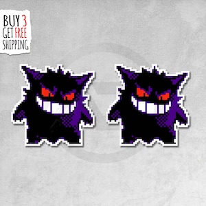 2x Gengar Stickers, Magnets, Car, Bike, Laptop, Water Bottle High Quality Vinyl stickers