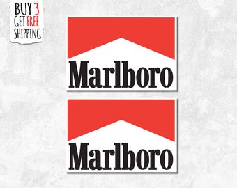 2x Marlboro Stickers, Reflective Stickers, Car, Bike, Laptop, Water Bottle High Quality Vinyl stickers